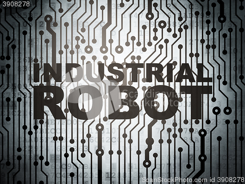 Image of Industry concept: circuit board with Industrial Robot