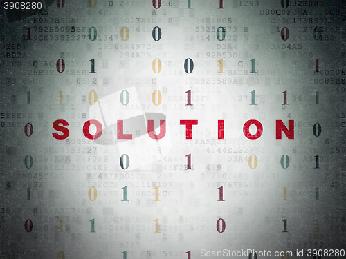 Image of Business concept: Solution on Digital Data Paper background