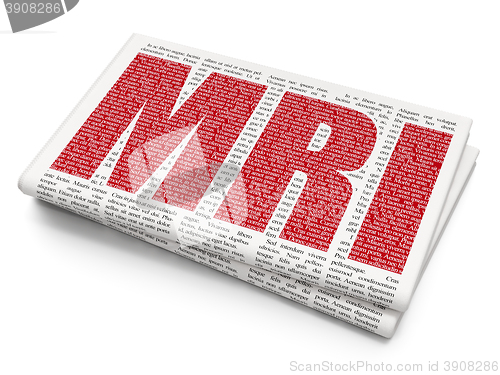 Image of Medicine concept: MRI on Newspaper background
