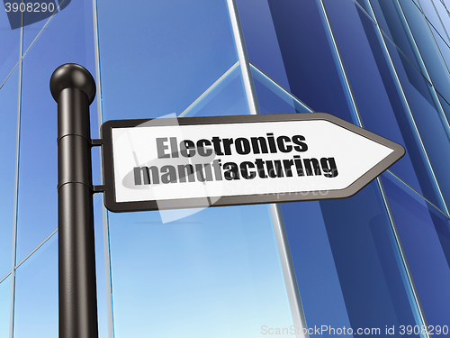 Image of Manufacuring concept: sign Electronics Manufacturing on Building background