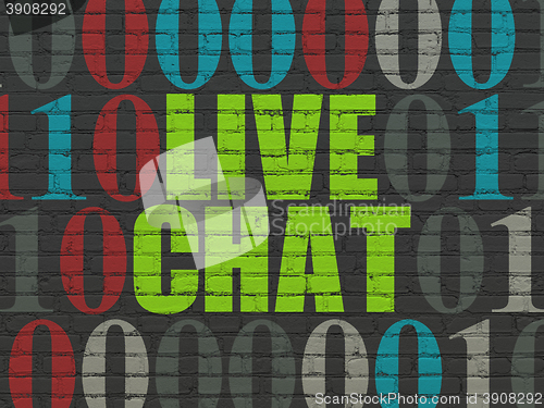 Image of Web development concept: Live Chat on wall background