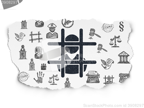 Image of Law concept: Criminal on Torn Paper background