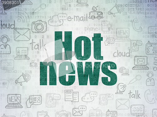 Image of News concept: Hot News on Digital Data Paper background