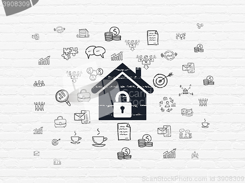 Image of Business concept: Home on wall background