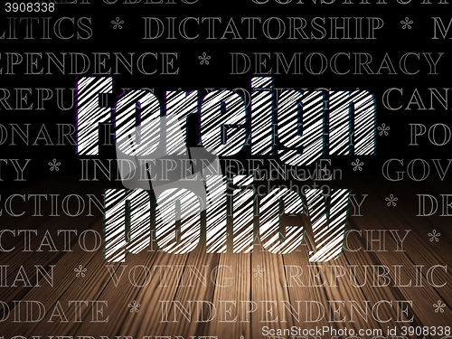 Image of Politics concept: Foreign Policy in grunge dark room