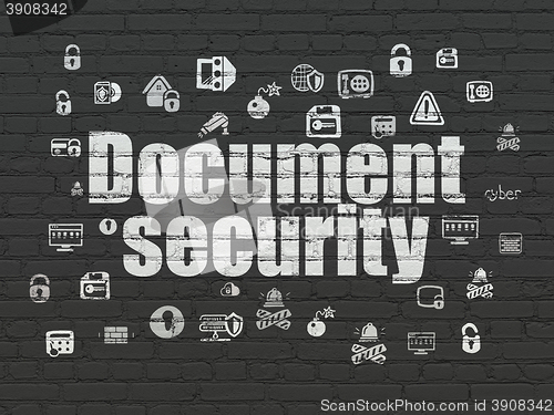 Image of Protection concept: Document Security on wall background