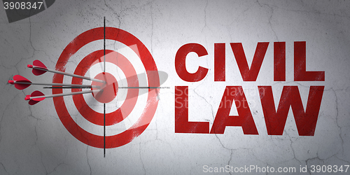 Image of Law concept: target and Civil Law on wall background