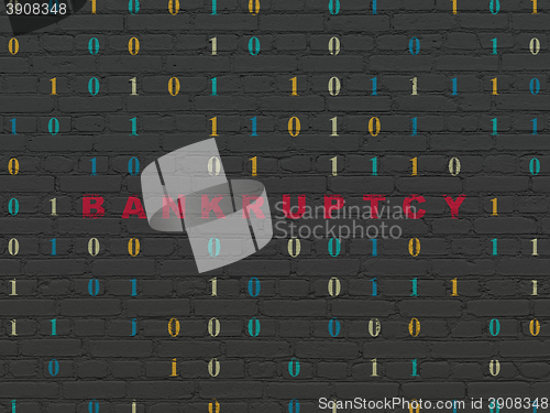 Image of Finance concept: Bankruptcy on wall background