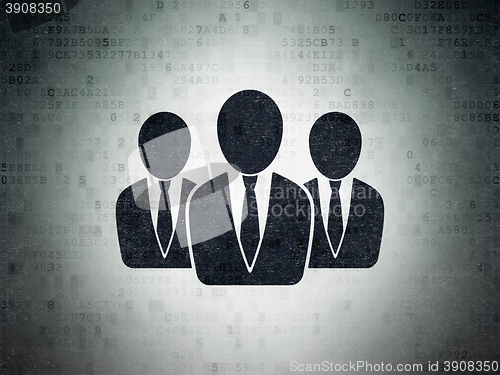 Image of Finance concept: Business People on Digital Data Paper background