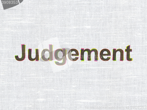 Image of Law concept: Judgement on fabric texture background