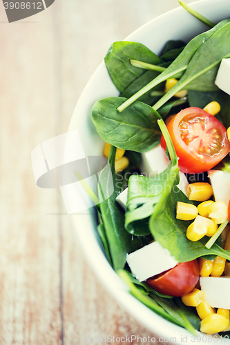 Image of close up of vegetable salad bowl