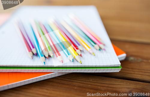 Image of close up of crayons or color pencils