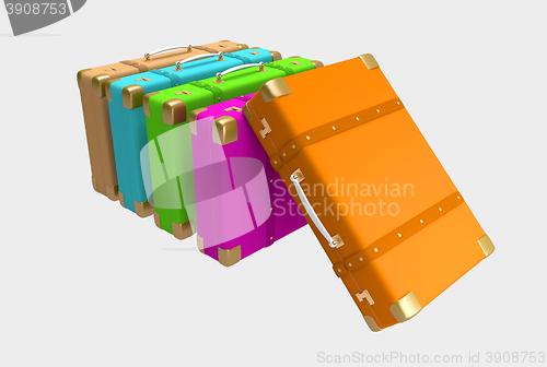 Image of color elegant suitcases