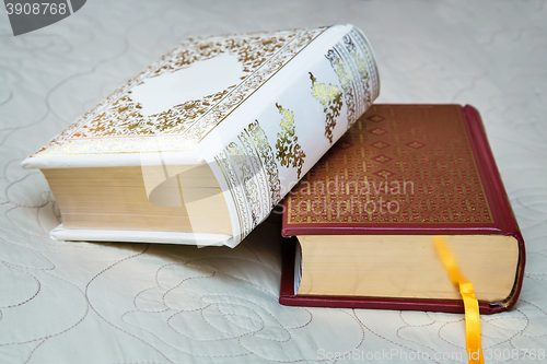 Image of Two books in beautiful bindings.