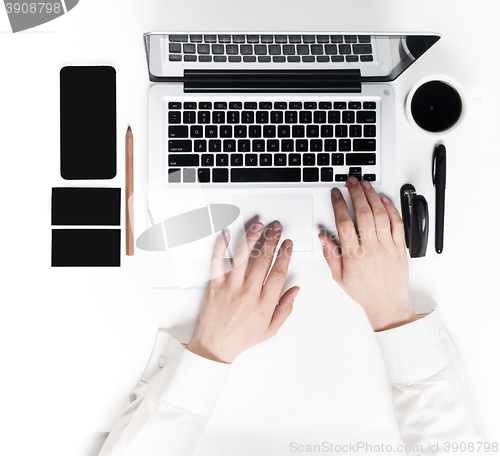 Image of Workplace at the office. Technology.