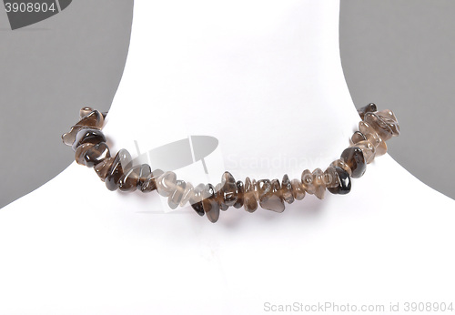 Image of Splintered smoky quartz chain on bust