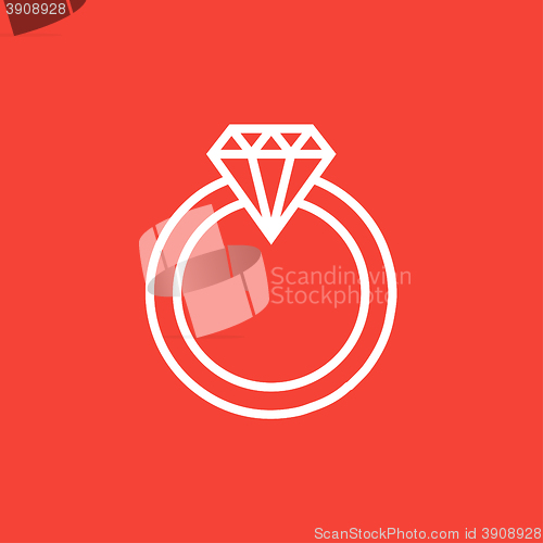 Image of Diamond ring line icon.