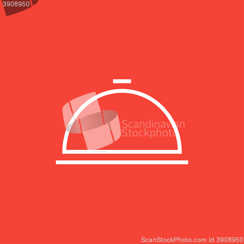 Image of Restaurant cloche line icon.