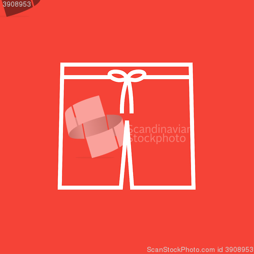 Image of Swimming trunks line icon.