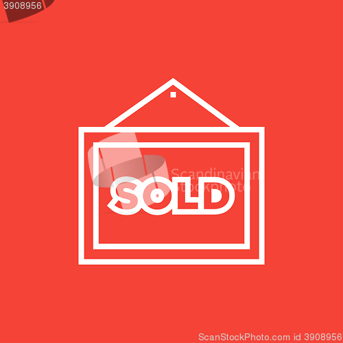 Image of Sold placard line icon.