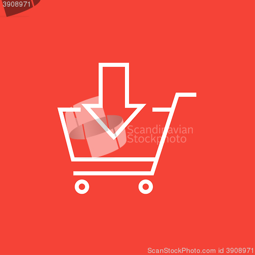 Image of Online shopping cart line icon.