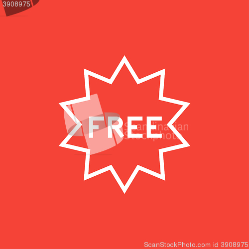 Image of Free tag line icon.