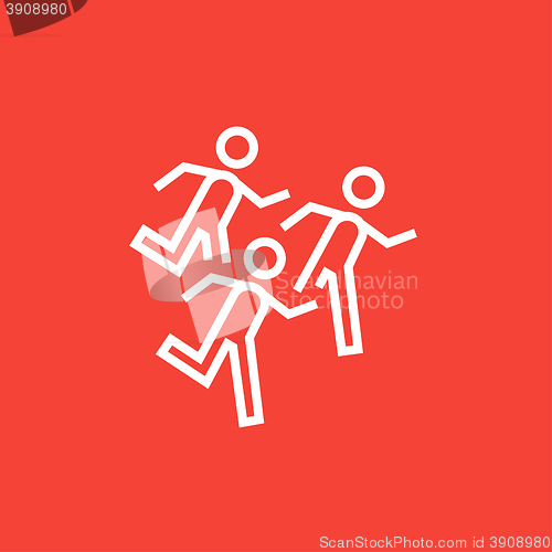 Image of Running men line icon.