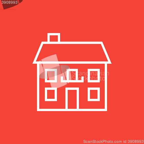 Image of Two storey detached house line icon.