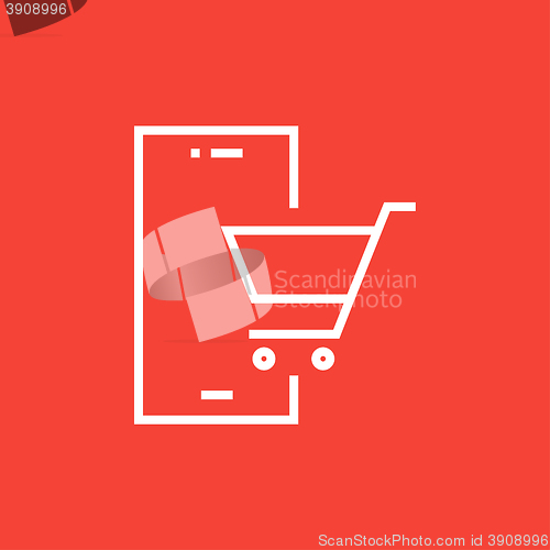 Image of Online shopping line icon.