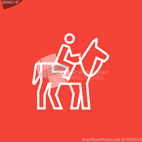 Image of Horse riding line icon.