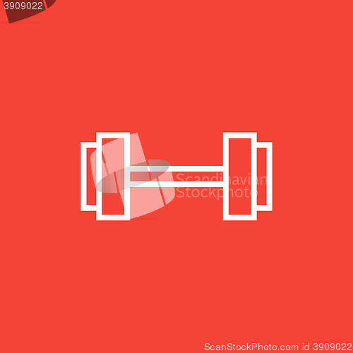 Image of Dumbbell line icon.