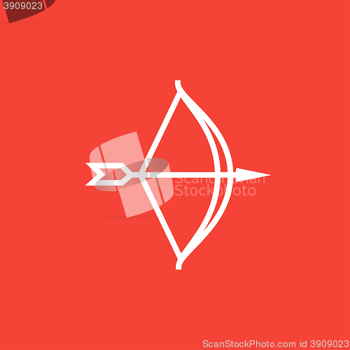 Image of Bow and arrow line icon.