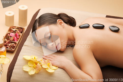 Image of beautiful woman in spa salon