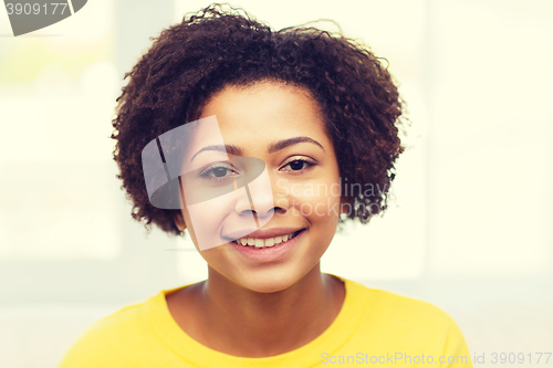 Image of happy african american young woman face