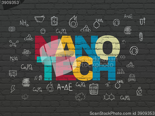 Image of Science concept: Nanotech on wall background