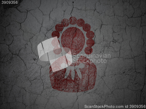 Image of Law concept: Judge on grunge wall background