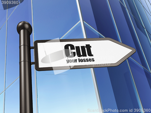 Image of Business concept: sign Cut Your losses on Building background