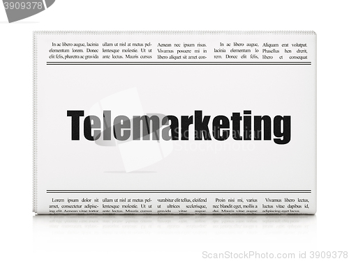 Image of Marketing concept: newspaper headline Telemarketing