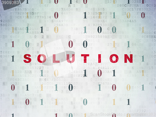 Image of Business concept: Solution on Digital Data Paper background