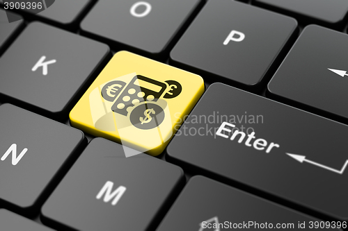 Image of Business concept: Calculator on computer keyboard background
