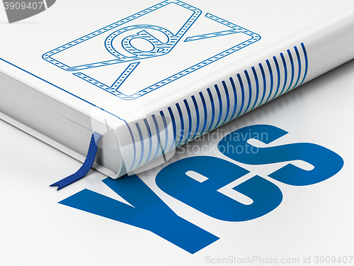 Image of Finance concept: book Email, Yes on white background