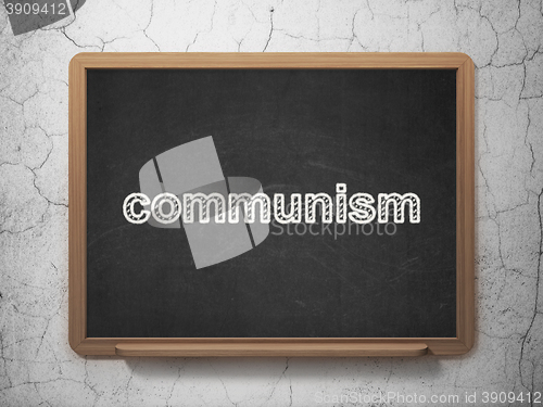 Image of Politics concept: Communism on chalkboard background