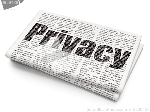 Image of Privacy concept: Privacy on Newspaper background