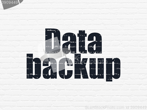 Image of Information concept: Data Backup on wall background