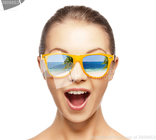 Image of happy screaming teenage girl in shades