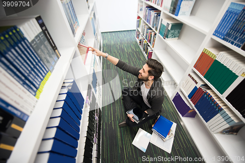 Image of student study  in school library