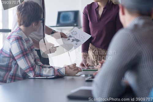 Image of startup business team on meeting at modern office