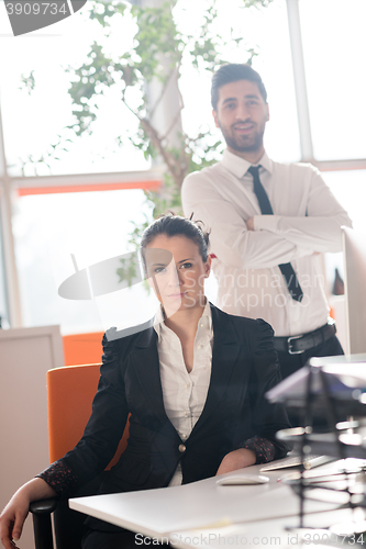 Image of portrait of business couple at office