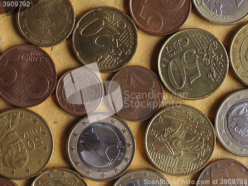 Image of Euro coins flat lay