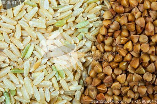 Image of Rice and buckwheat background